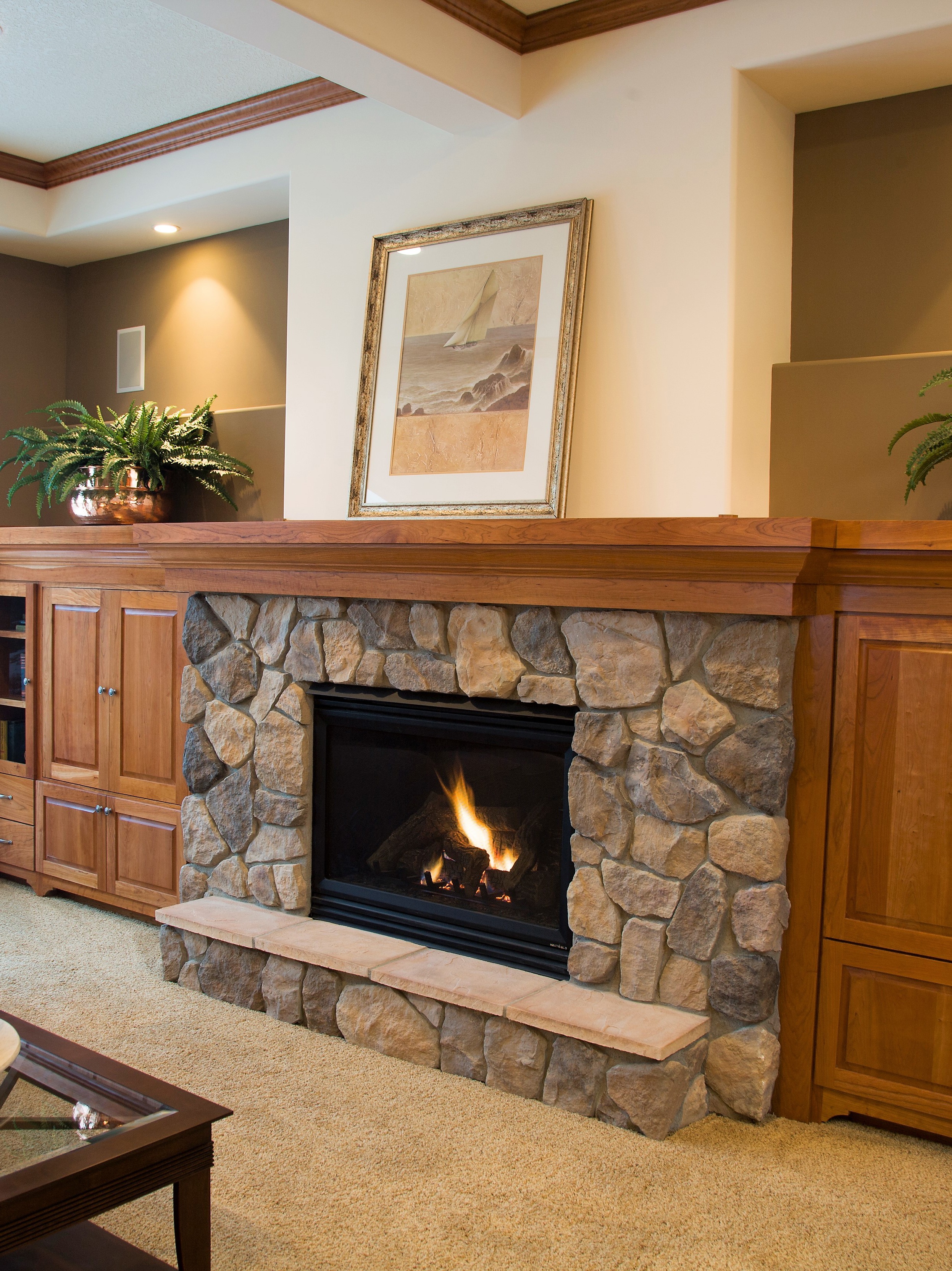 Boulder Creek Walnut Exterior Fireplace