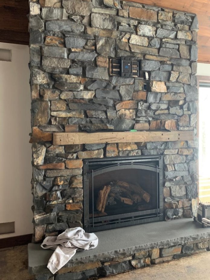 Classic Stone Blue River Fireplace