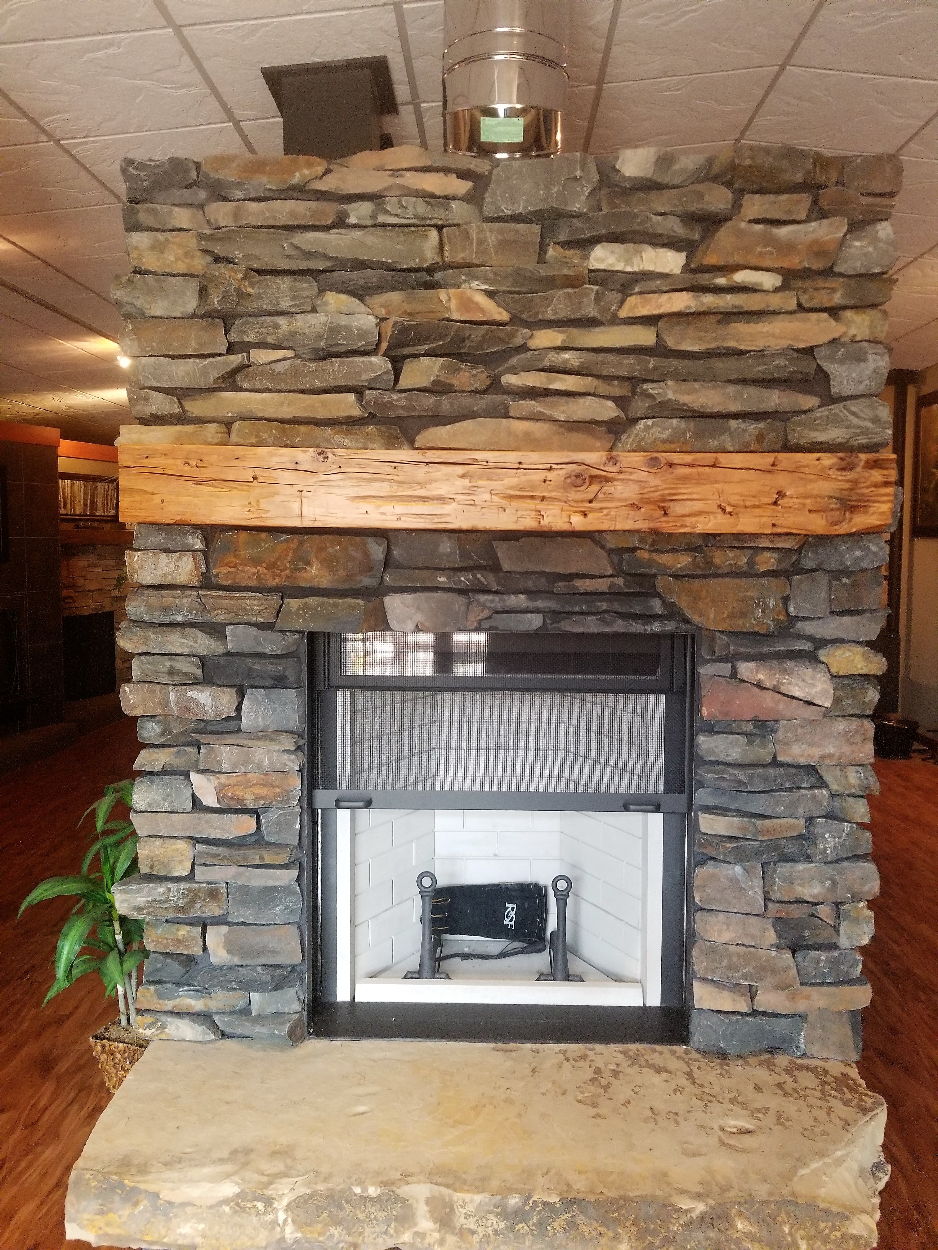 Classic Stone Blue River Fireplace